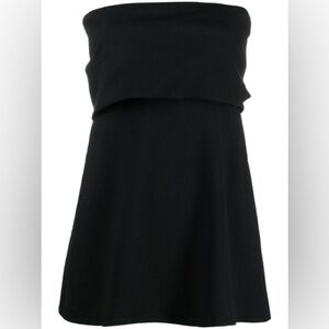 NWT TOTEME Wool Crepe Band Tube Strapless Flare Top in black 34